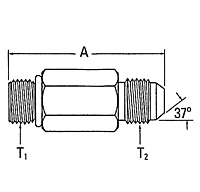 202713 SAE O-Ring Boss to 37º Flare